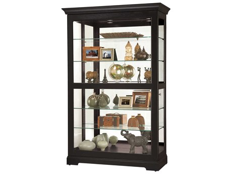 Howard Miller Kane Hardwood Black Satin Display Cabinet