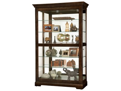 Howard Miller Kane Hardwood Espresso Curio Display Cabinet