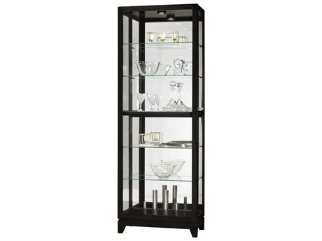 Howard Miller Hardwood Black Satin Curio Display Cabinet