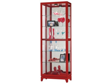 Howard Miller Hardwood Gloss Red Curio Display Cabinet