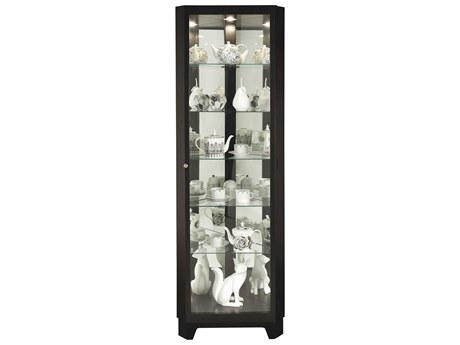 Howard Miller Hardwood Black Satin Curio Display Cabinet