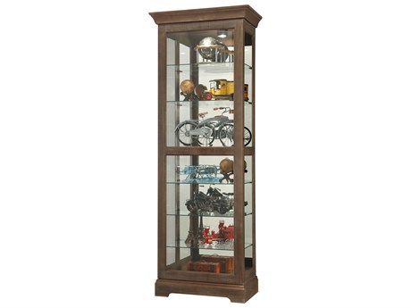 Howard Miller Martindale Hardwood Aged Auburn Curio Display Cabinet