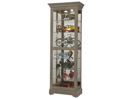 Howard Miller Martindale Hardwood Aged Grey Curio Display Cabinet
