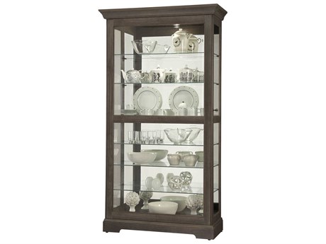 Howard Miller Tyler Hardwood Aged Auburn Curio Display Cabinet