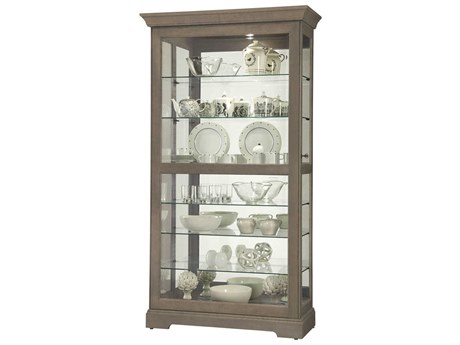Howard Miller Tyler Hardwood Aged Grey Curio Display Cabinet