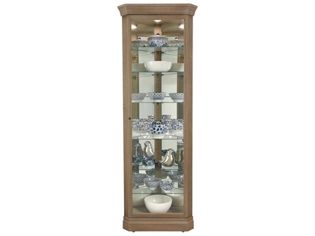 Howard Miller Hardwood Aged Grey Curio Display Cabinet