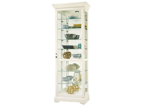 Howard Miller Chesterbrook Hardwood Aged Linen Curio Display Cabinet