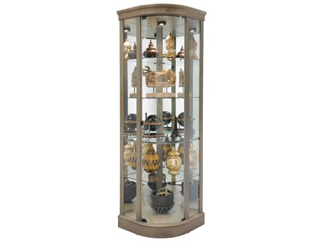Howard Miller Marlowe Hardwood Aged Grey Curio Display Cabinet