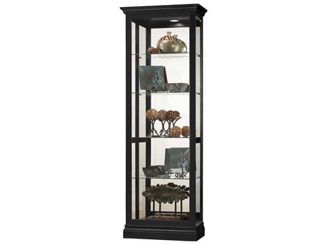 Howard Miller Brantley Hardwood Black Satin Curio Display Cabinet