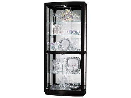 Howard Miller Bradington Hardwood Gloss Black Curio Display Cabinet