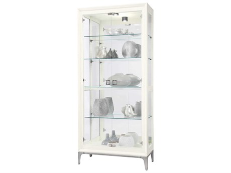 Howard Miller Hardwood Aged Linen Curio Display Cabinet