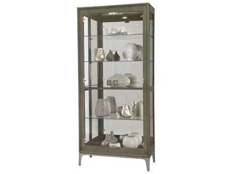 Howard Miller Hardwood Smoke Grey Curio Display Cabinet