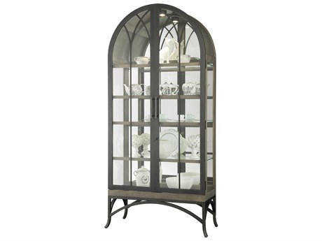 Howard Miller Hardwood Smoke Grey Curio Display Cabinet