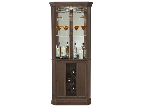 Howard Miller Piedmont Hardwood Aged Auburn Display Cabinet