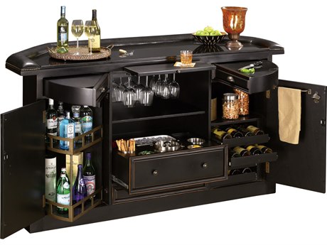 Howard Miller Northport Black Hardwood Bar Cabinet
