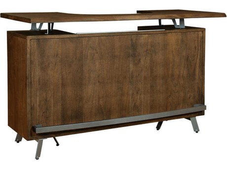 Howard Miller Brown Acacia Wood Walnut Matte Wine Bar Cabinet