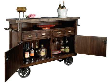 Howard Miller Barrows Oak Hardwood Bar Cabinet