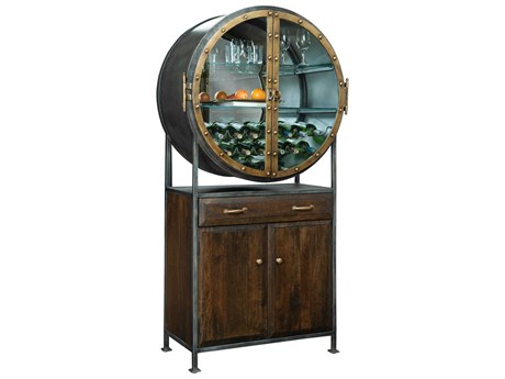 Howard Miller Brown Rustic Hardwood Wine Bar Cabinet
