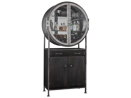 Howard Miller Brown Hardwood Aged Mocha Wine Bar Cabinet