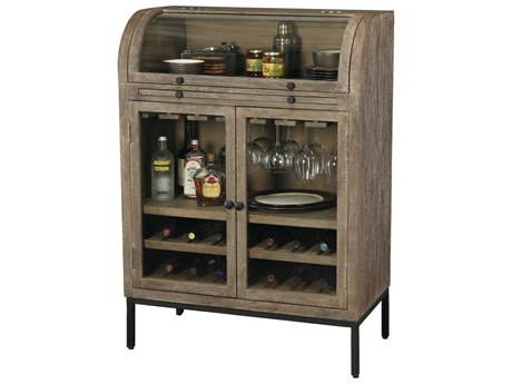 Howard Miller Brown Hardwood Wine Bar Cabinet