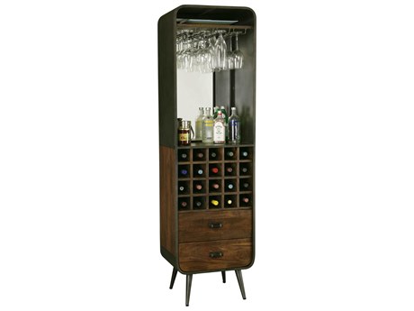 Howard Miller Brown Hardwood Wine Bar Cabinet