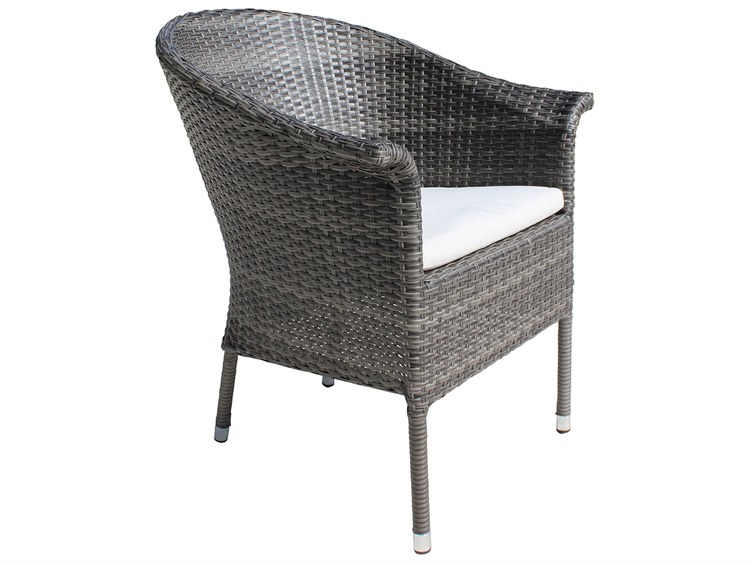 Hospitality Rattan Outdoor Ultra Grey Woven Dining Arm Chair