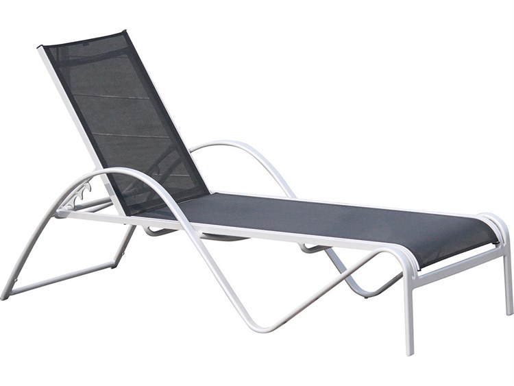 Hospitality Rattan Outdoor Ultra Grey Aluminum Chaise Lounge