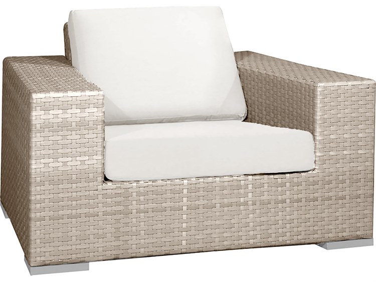 Hospitality Rattan Outdoor Rubix Kubu Wash Wicker Lounge Chair with Cushions