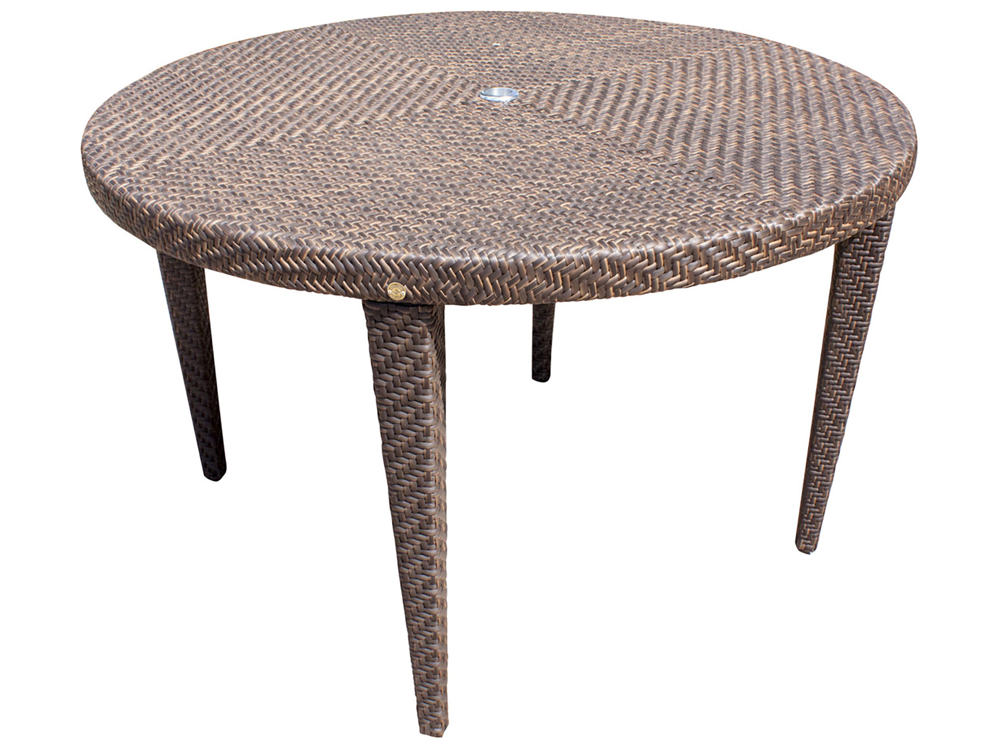 Hospitality Rattan Outdoor Soho Java Brown Wicker 47Wide Round Glass