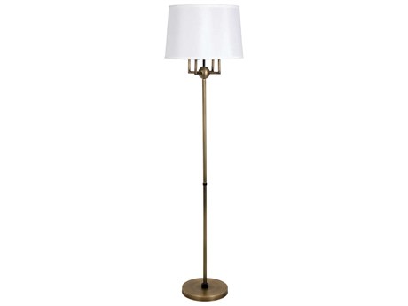 House of Troy Alpine Antique Brass Black Floor Lamp