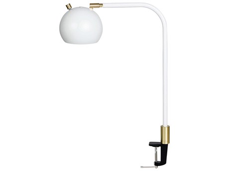 House of Troy Aria White Satin Brass Black LED Desk Lamp