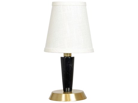 House of Troy Bryson Satin Brass Black Table Lamp