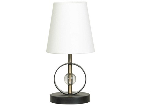 House of Troy Bryson Black Antique Brass White Crystal Table Lamp