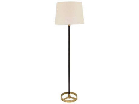 House of Troy Morgan Black With Antique Brass Floor Lamp