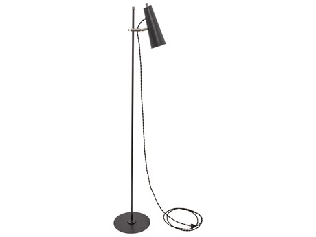 House of Troy Norton Granite With Satin Nickel Accents Gray LED Floor Lamp