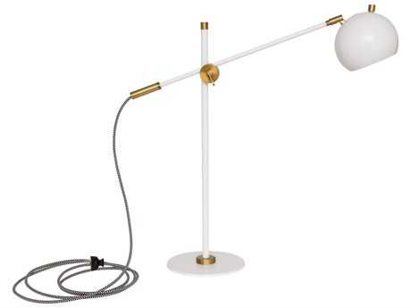 House of Troy Orwell White With Weathered Brass Accents LED Buffet Lamp