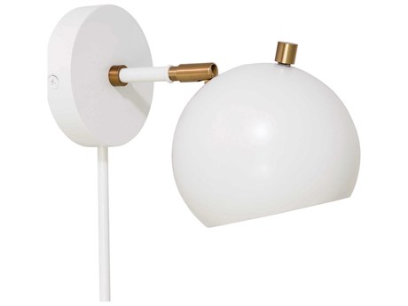 House of Troy Orwell 1-Light White Weathered Brass Accents LED Wall Sconce