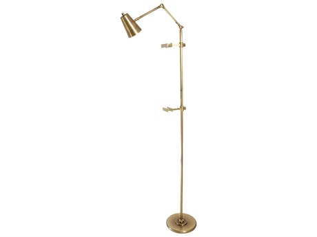 House of Troy River North Antique Brass Satin LED Floor Lamp