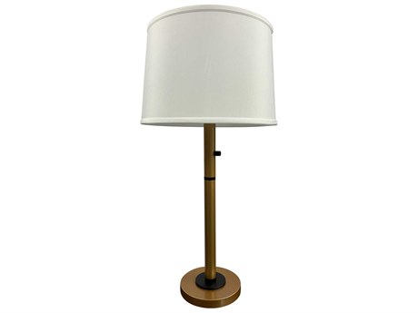 House of Troy Rupert Heritage Gold Black White Linen Hardback Buffet Lamp