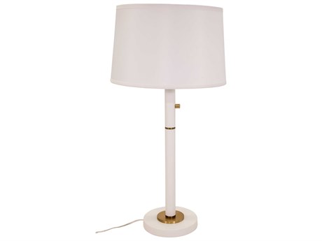 House of Troy Rupert White With Weathered Brass Accents Buffet Lamp