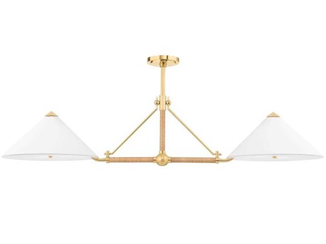 Hudson Valley Williamsburg 4-Light Aged Brass Linear Island Pendant