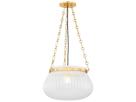 Hudson Valley Granby 1-Light Aged Brass Bowl Pendant