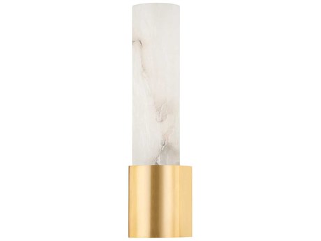 Hudson Valley Ellington 1-Light Aged Brass Opal Matte alabaster Glass Wall Sconce