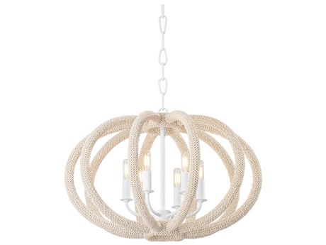 Hudson Valley Lewiston 3-Light White Plaster Candelabra Chandelier