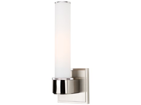 Hudson Valley Mill 1-Light Satin Nickel Off White Glass Wall Sconce