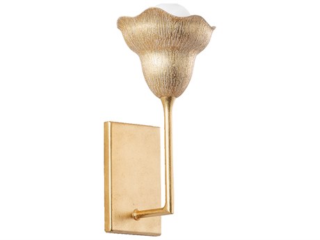 Hudson Valley Alora 1-Light Vintage Gold Leaf Gilded Ivory Wall Sconce