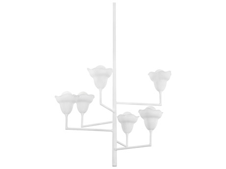 Hudson Valley Alora 6-Light White Plaster Tiered Chandelier