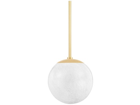 Hudson Valley Burlington 1-Light Aged Brass Glass Globe Mini Pendant