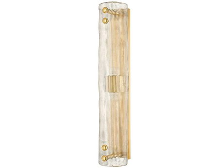 Hudson Valley Prospect Park 2-Light Aged Brass Glass Wall Sconce