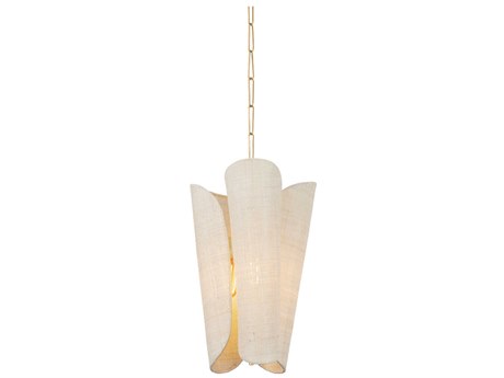 Hudson Valley Springhill 3-Light Gold Leaf Off White Pendant